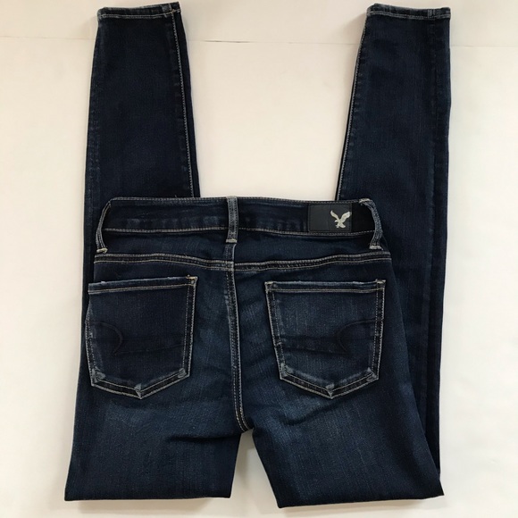 American Eagle Dark Denim Skinny Jeans Jegging 0 - Picture 4 of 7